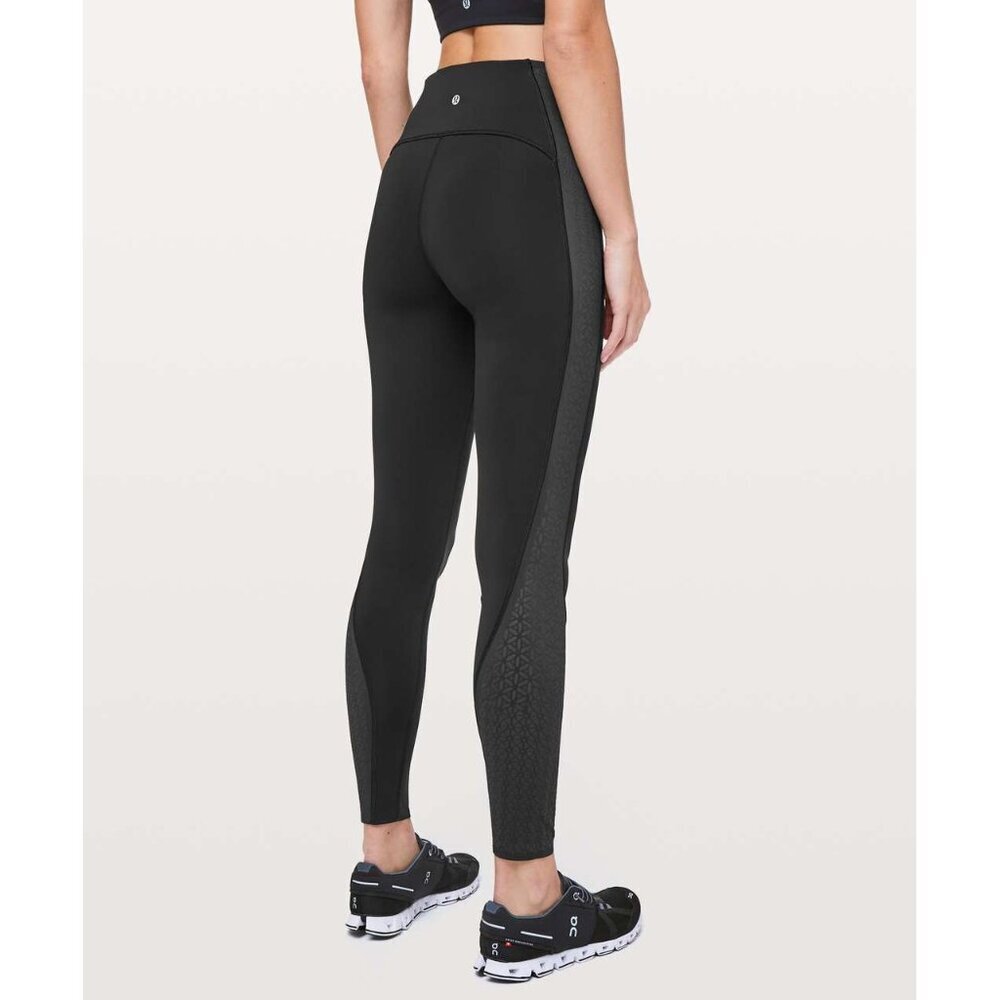 Lululemon Strength & Sweat Tight casual Black pull on mesh side leggings size‎ 6